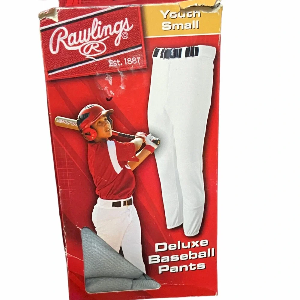 Rawlings Deluxe Baseball Pants Youth Small Gray Softball Unisex Sports Athletic